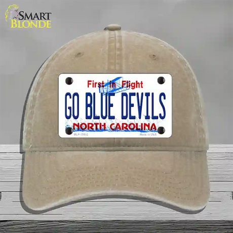 Go Blue Devils Novelty License Plate Hat Unconstructed Cotton / Khaki