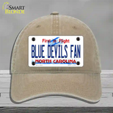 Blue Devils Fan Novelty License Plate Hat Unconstructed Cotton / Khaki