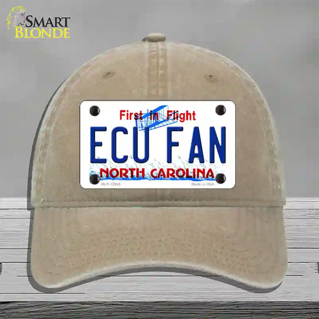 East Carolina Univ Fan Novelty License Plate Hat Unconstructed Cotton / Khaki