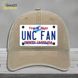 Univ North Carolina Fan Novelty License Plate Hat Unconstructed Cotton / Khaki