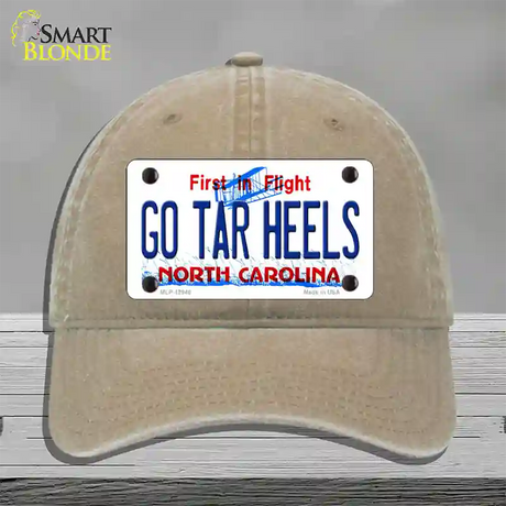 Go Tar Heels Novelty License Plate Hat Unconstructed Cotton / Khaki