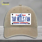 Tar Heels Fan Novelty License Plate Hat Unconstructed Cotton / Khaki