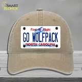 Go Wolfpack Novelty License Plate Hat Unconstructed Cotton / Khaki