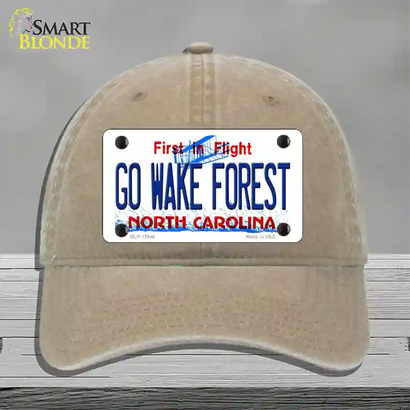 Go Wake Forest Novelty License Plate Hat Unconstructed Cotton / Khaki