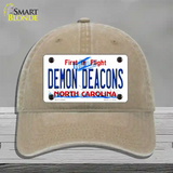 Demon Deacons Novelty License Plate Hat Unconstructed Cotton / Khaki