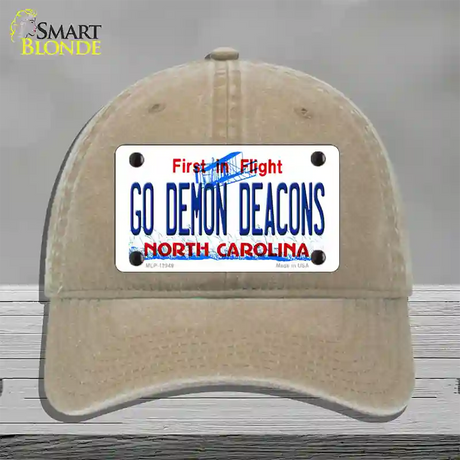 Go Demon Deacons Novelty License Plate Hat Unconstructed Cotton / Khaki