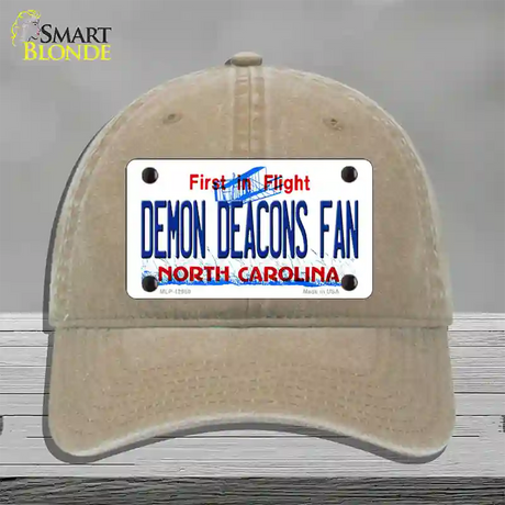 Demon Deacons Fan Novelty License Plate Hat Unconstructed Cotton / Khaki