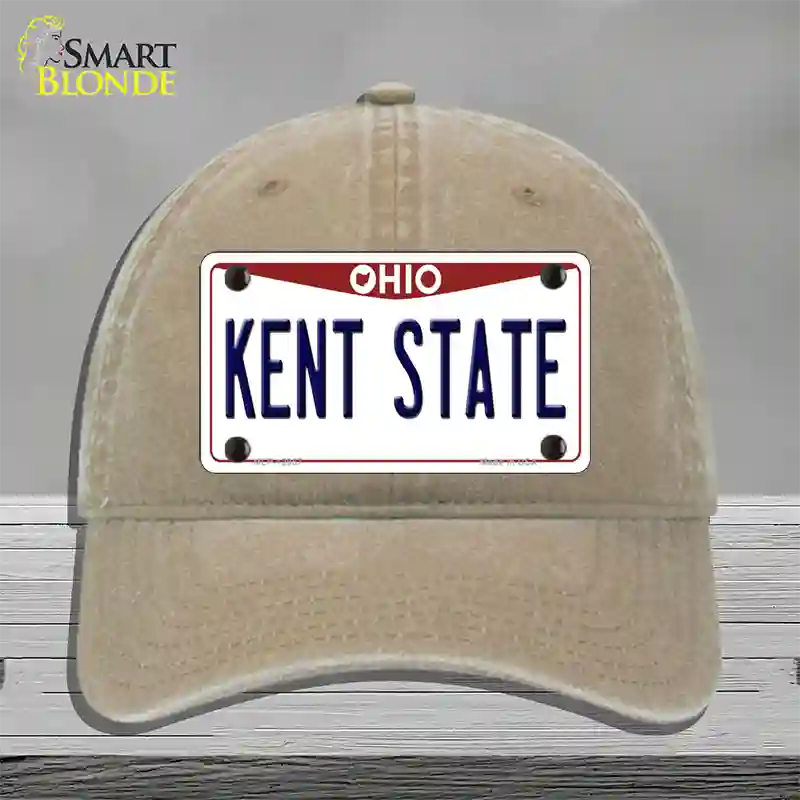 Kent State Novelty License Plate Hat Unconstructed Cotton / Khaki