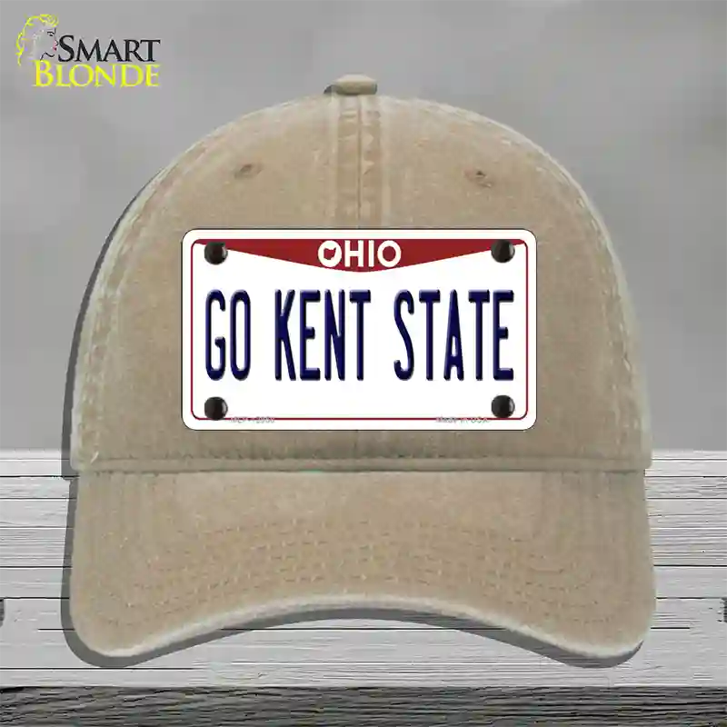 Go Kent State Novelty License Plate Hat Unconstructed Cotton / Khaki