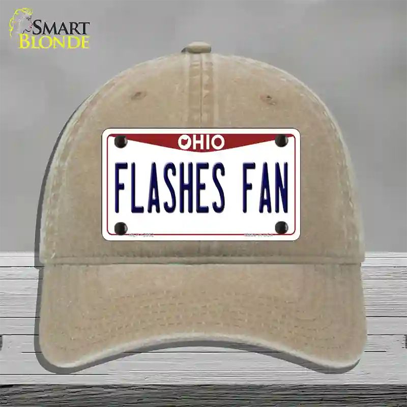 Flashes Fan Novelty License Plate Hat Unconstructed Cotton / Khaki