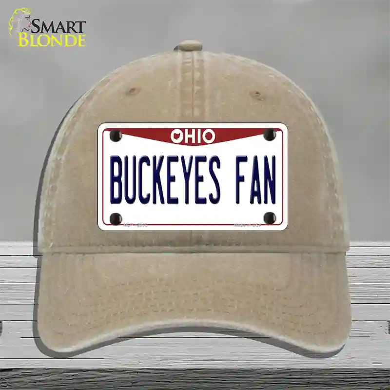 Buckeyes Fan Novelty License Plate Hat Unconstructed Cotton / Khaki