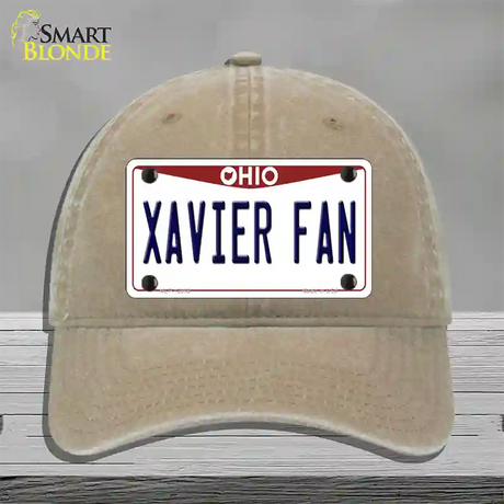 Xavier Fan Novelty License Plate Hat Unconstructed Cotton / Khaki