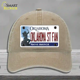 Oklahoma State Fan Novelty License Plate Hat Unconstructed Cotton / Khaki