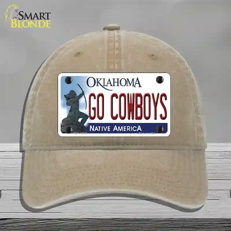 Go Cowboys Novelty License Plate Hat Unconstructed Cotton / Khaki