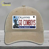 Go Cowboys Novelty License Plate Hat Unconstructed Cotton / Khaki