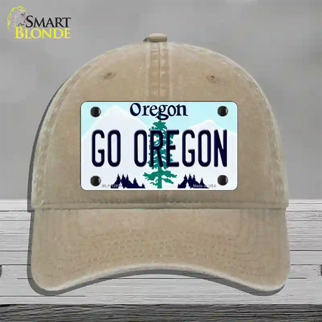 Go Oregon Novelty License Plate Hat Unconstructed Cotton / Khaki