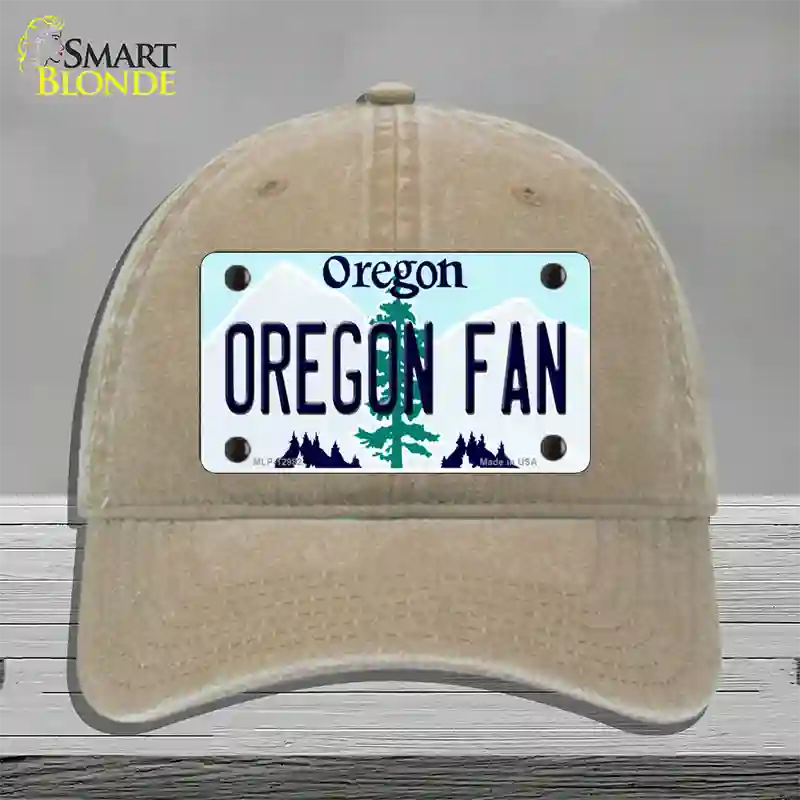 Oregon Fan Novelty License Plate Hat Unconstructed Cotton / Khaki