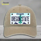 Oregon State Novelty License Plate Hat Unconstructed Cotton / Khaki