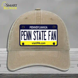 Penn State Fan Novelty License Plate Hat Unconstructed Cotton / Khaki