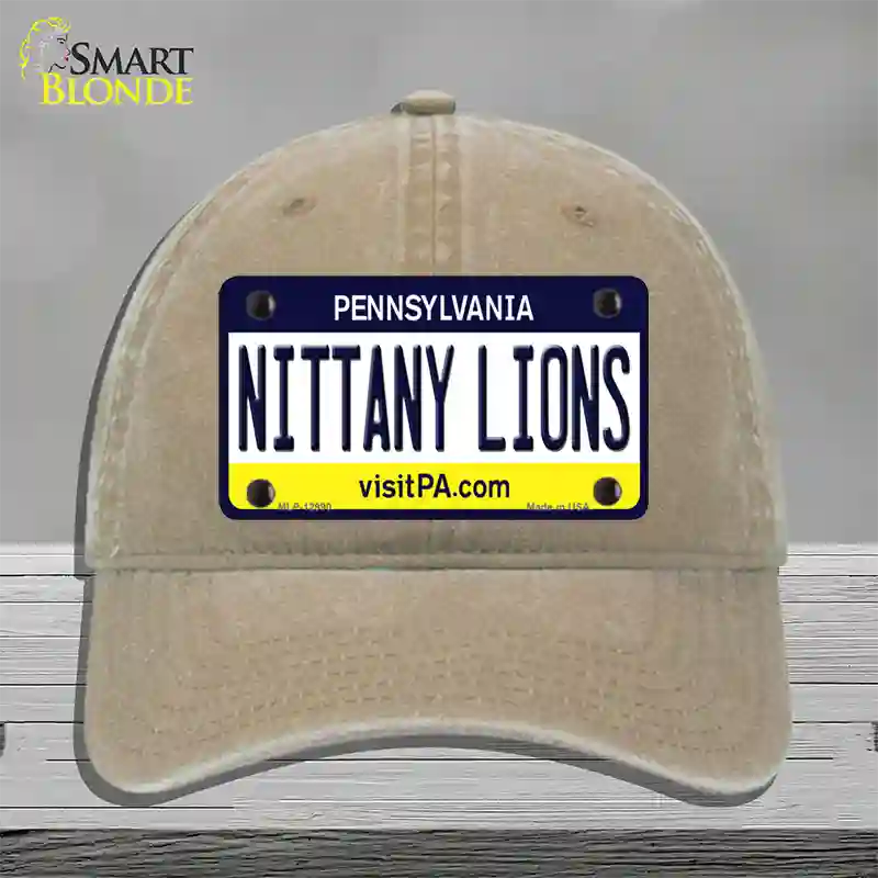 Nittany Lions Novelty License Plate Hat Unconstructed Cotton / Khaki