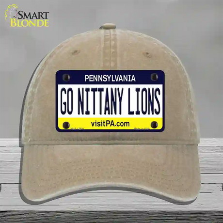 Go Nittany Lions Novelty License Plate Hat Unconstructed Cotton / Khaki