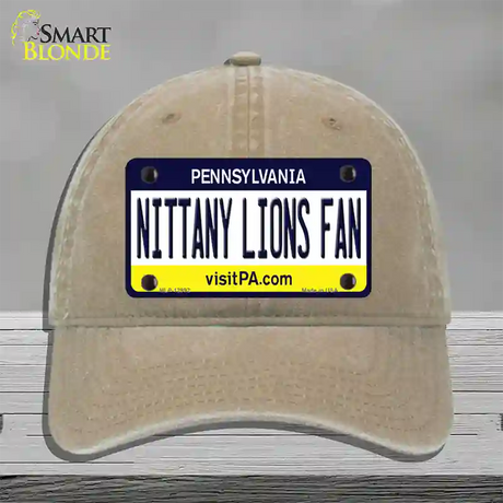 Nittany Lions Fan Novelty License Plate Hat Unconstructed Cotton / Khaki