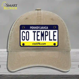 Go Temple Novelty License Plate Hat Unconstructed Cotton / Khaki