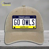 Go Owls Novelty License Plate Hat Unconstructed Cotton / Khaki