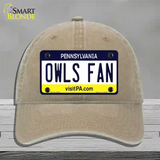 Owls Fan Novelty License Plate Hat Unconstructed Cotton / Khaki