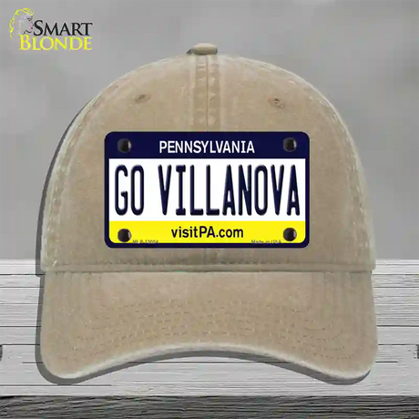 Go Villanova Novelty License Plate Hat Unconstructed Cotton / Khaki