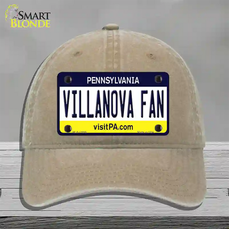 Villanova Fan Novelty License Plate Hat Unconstructed Cotton / Khaki