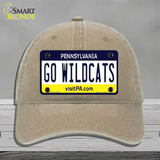 Go Wildcats Pennsylvania Novelty License Plate Hat Unconstructed Cotton / Khaki