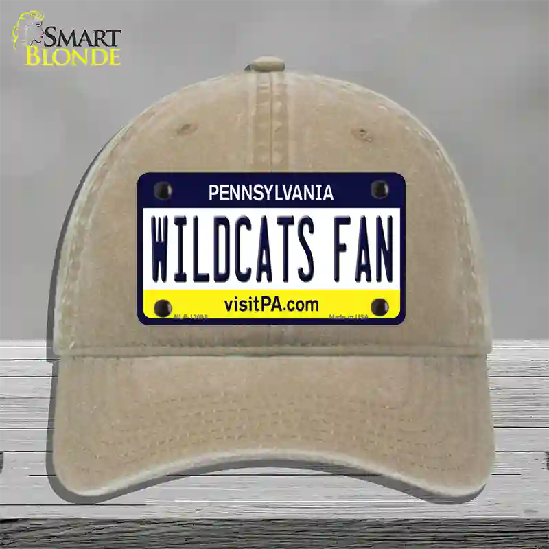 Wildcats Fan Pennsylvania Novelty License Plate Hat Unconstructed Cotton / Khaki