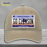 Go Clemson Novelty License Plate Hat Unconstructed Cotton / Khaki