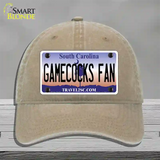 Gamecocks Fan Novelty License Plate Hat Unconstructed Cotton / Khaki