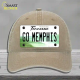 Go Memphis Novelty License Plate Hat Unconstructed Cotton / Khaki