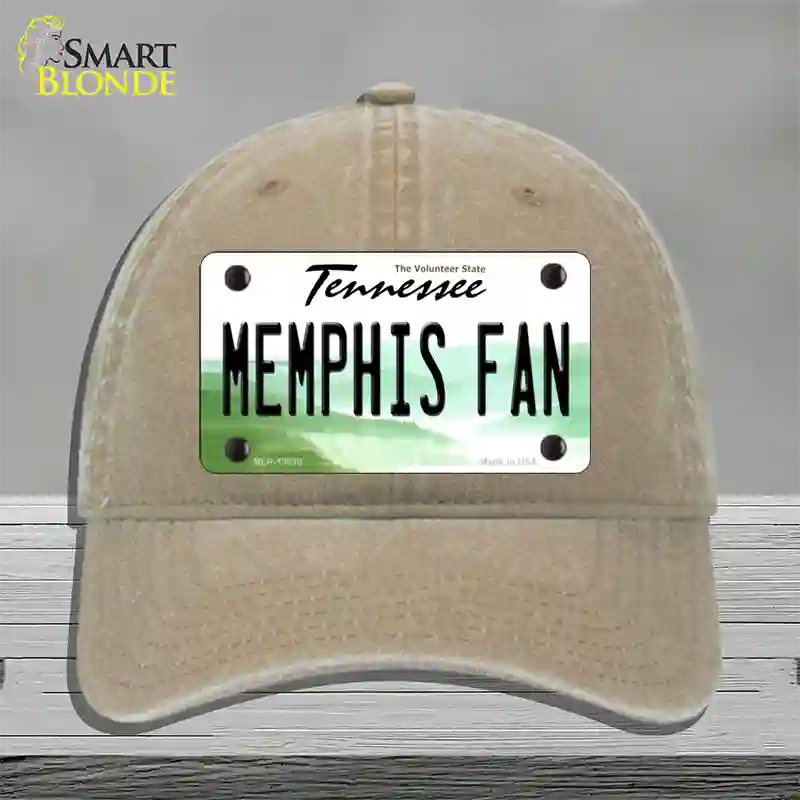 Memphis Fan Novelty License Plate Hat Unconstructed Cotton / Khaki