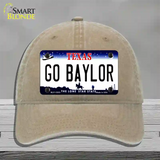 Go Baylor Novelty License Plate Hat Unconstructed Cotton / Khaki