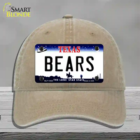 Bears Novelty License Plate Hat Unconstructed Cotton / Khaki