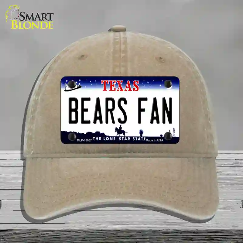 Bears Fan Novelty License Plate Hat Unconstructed Cotton / Khaki