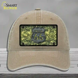 Route 66 Camouflage Novelty License Plate Hat Unconstructed Cotton / Khaki