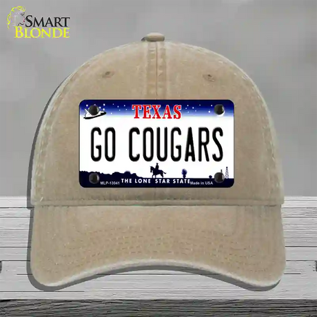 Go Cougars Novelty License Plate Hat Unconstructed Cotton / Khaki