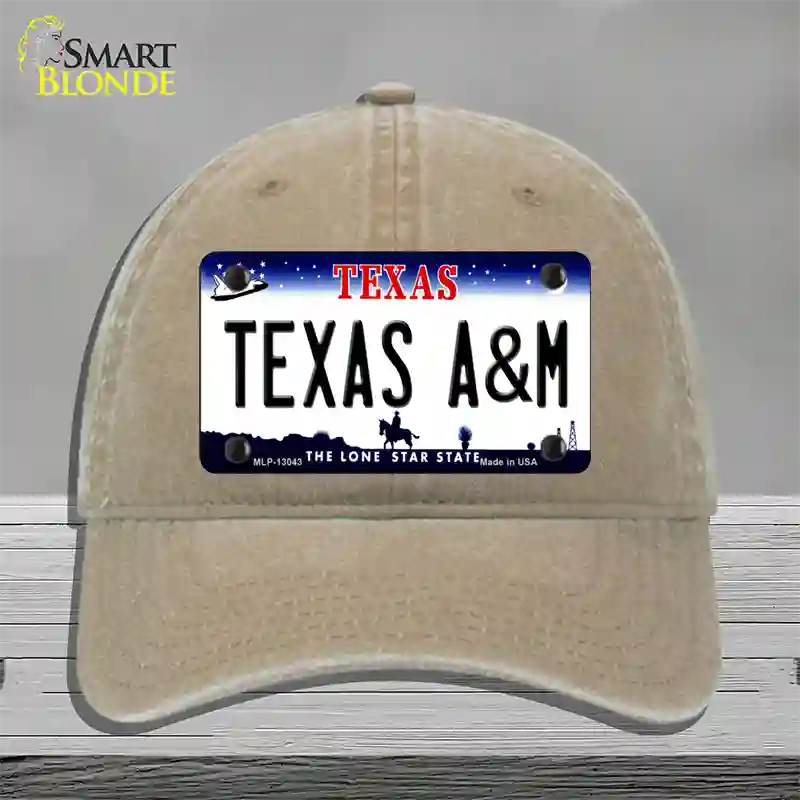 Texas A&M Novelty License Plate Hat Unconstructed Cotton / Khaki