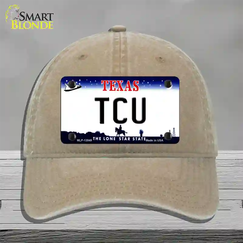 TCU Novelty License Plate Hat Unconstructed Cotton / Khaki