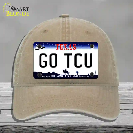 Go TCU Novelty License Plate Hat Unconstructed Cotton / Khaki