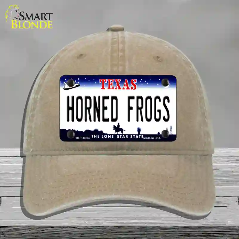 Horned Frogs Novelty License Plate Hat Unconstructed Cotton / Khaki