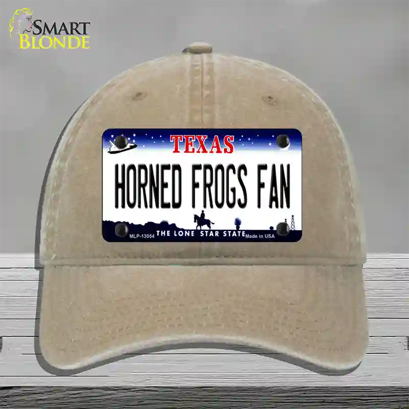 Horned Frogs Fan Novelty License Plate Hat Unconstructed Cotton / Khaki