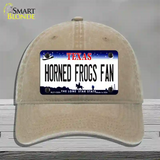 Horned Frogs Fan Novelty License Plate Hat Unconstructed Cotton / Khaki