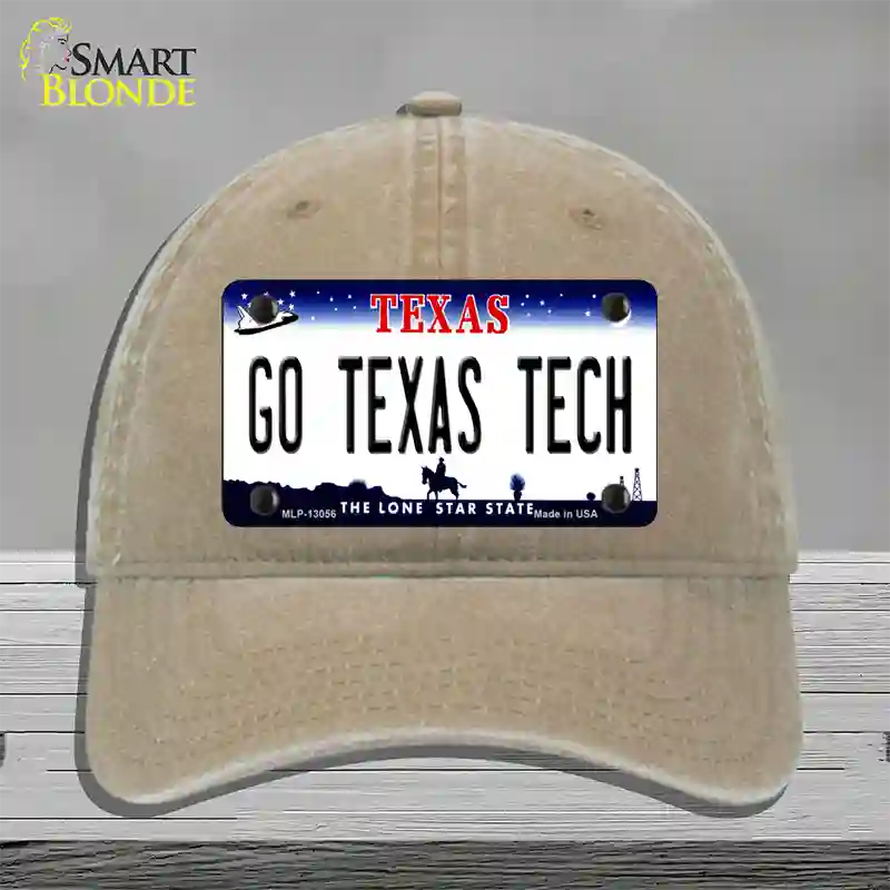 Go Texas Tech Novelty License Plate Hat Unconstructed Cotton / Khaki