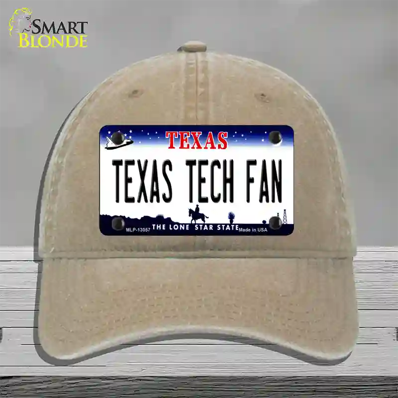 Texas Tech Fan Novelty License Plate Hat Unconstructed Cotton / Khaki